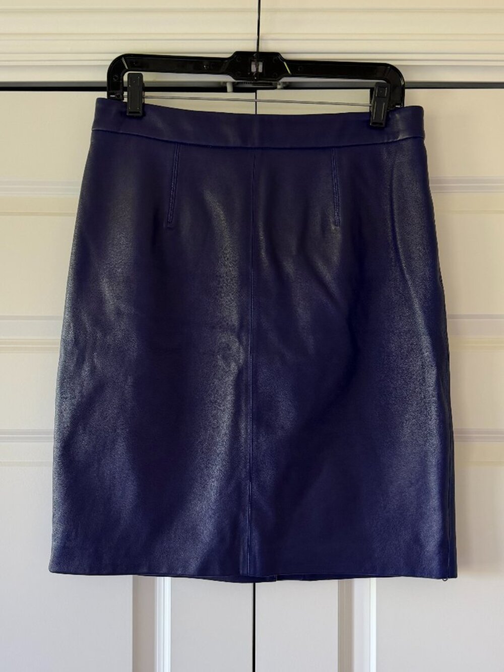 Milly Navy Leather Pencil Skirt Size 8 Back Zip